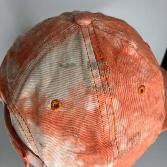 Orange Crush Adjustable Distressed Women's Hat - Picture 7 of 13